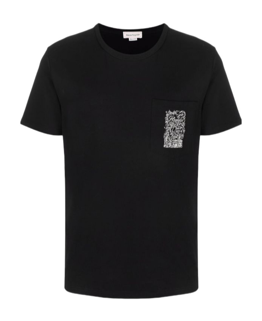 Alexander Mcqueen Logo-embroidered Cotton T-shirt In Black