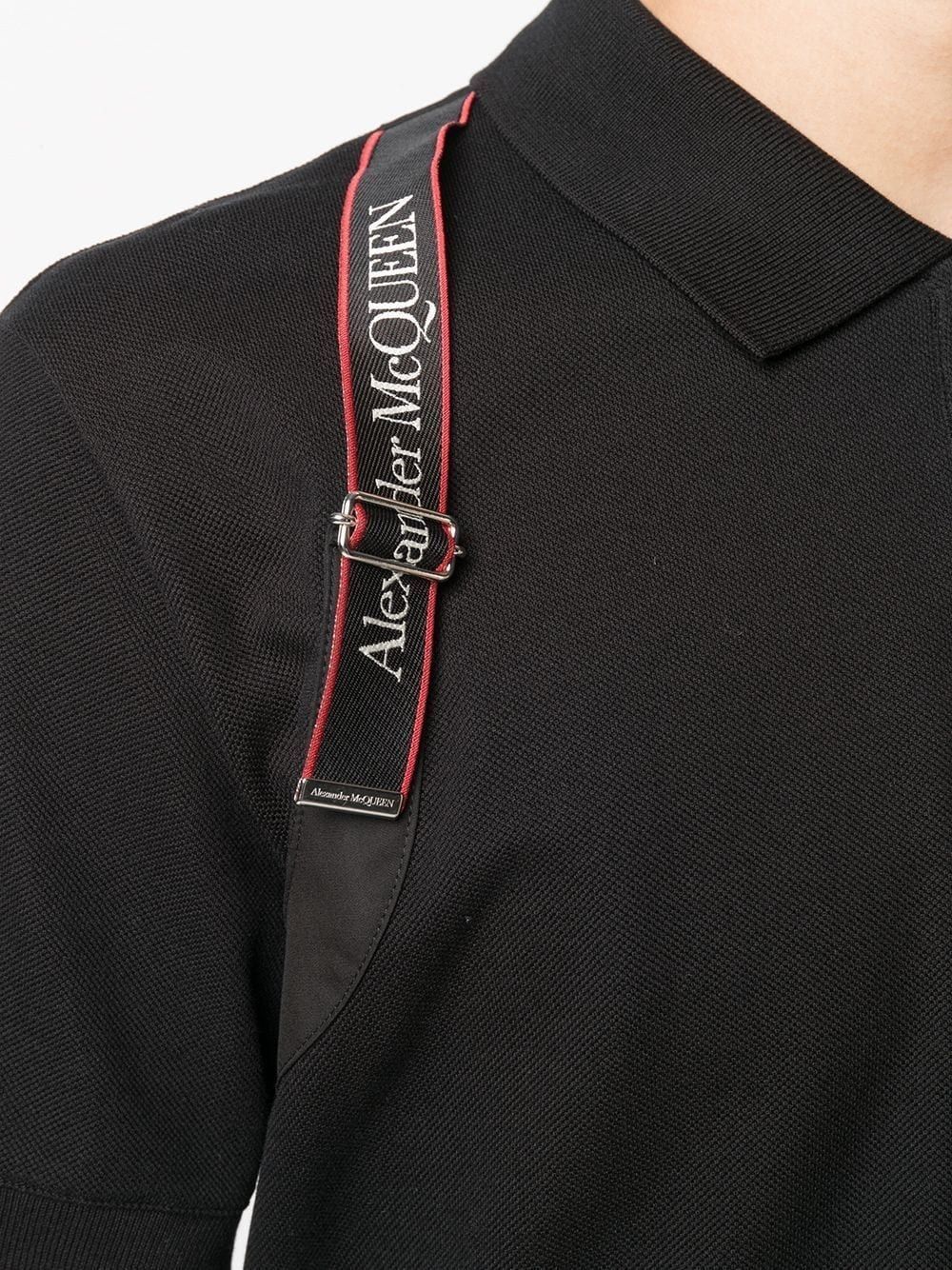 Alexander Mcqueen Shoulder Strap T-shirt In Black