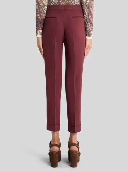 Etro Cady Cigarette Trousers In Red