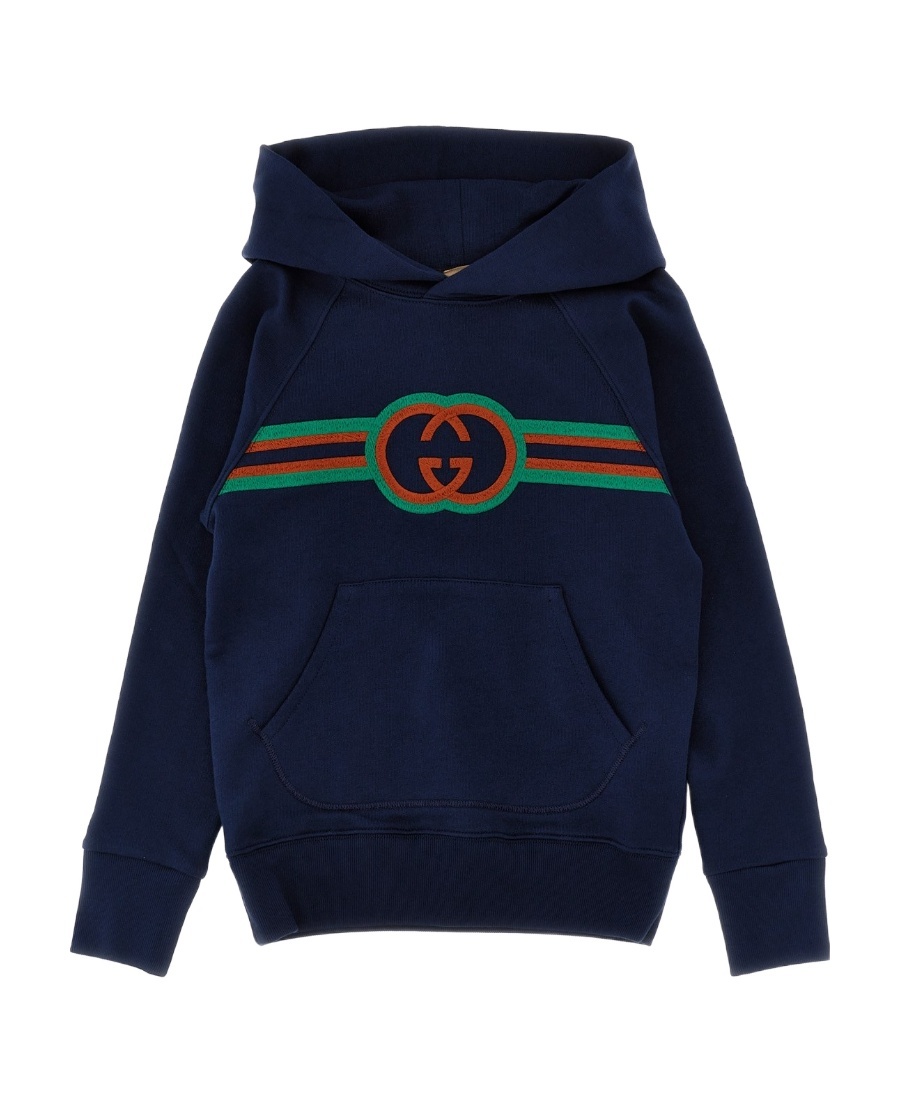 Gucci Kids Navy Blue Hoodie For Boys ModeSens