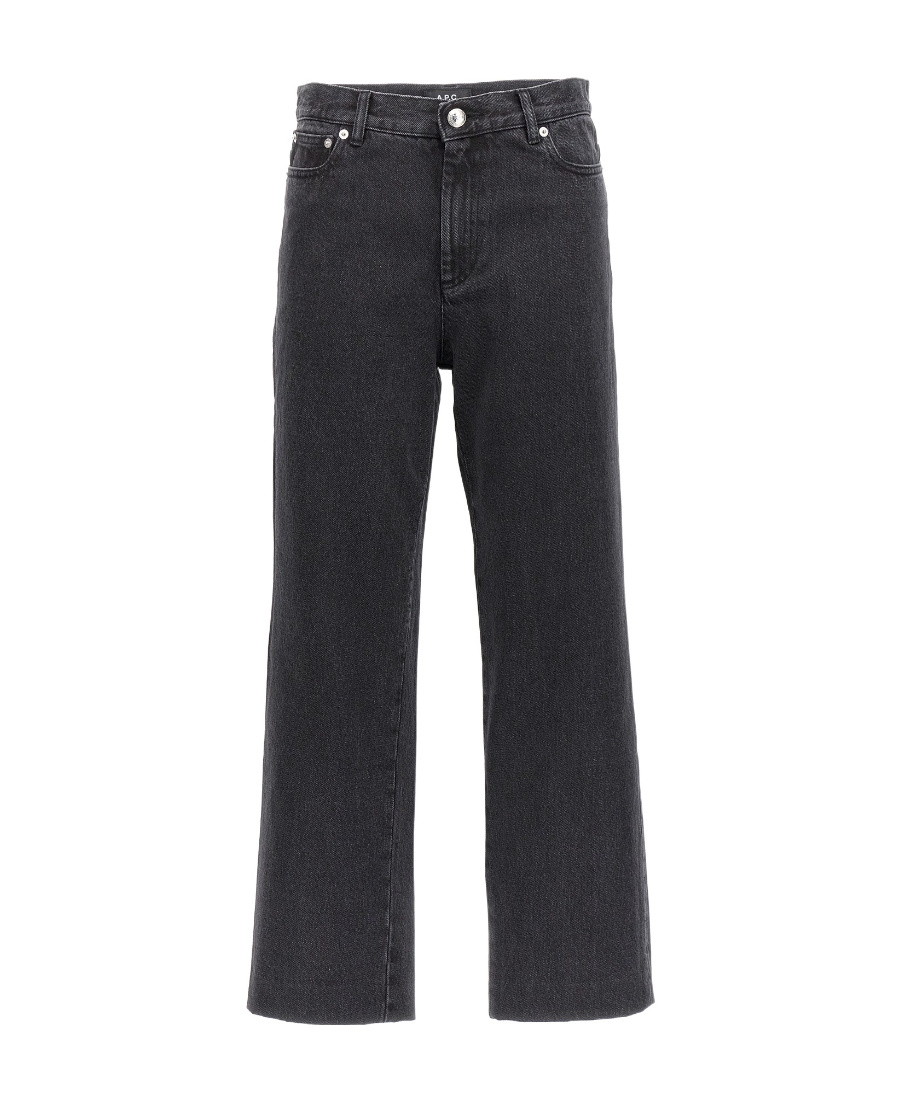 Apc A.p.c. High-waisted Wide-leg Jeans In Black