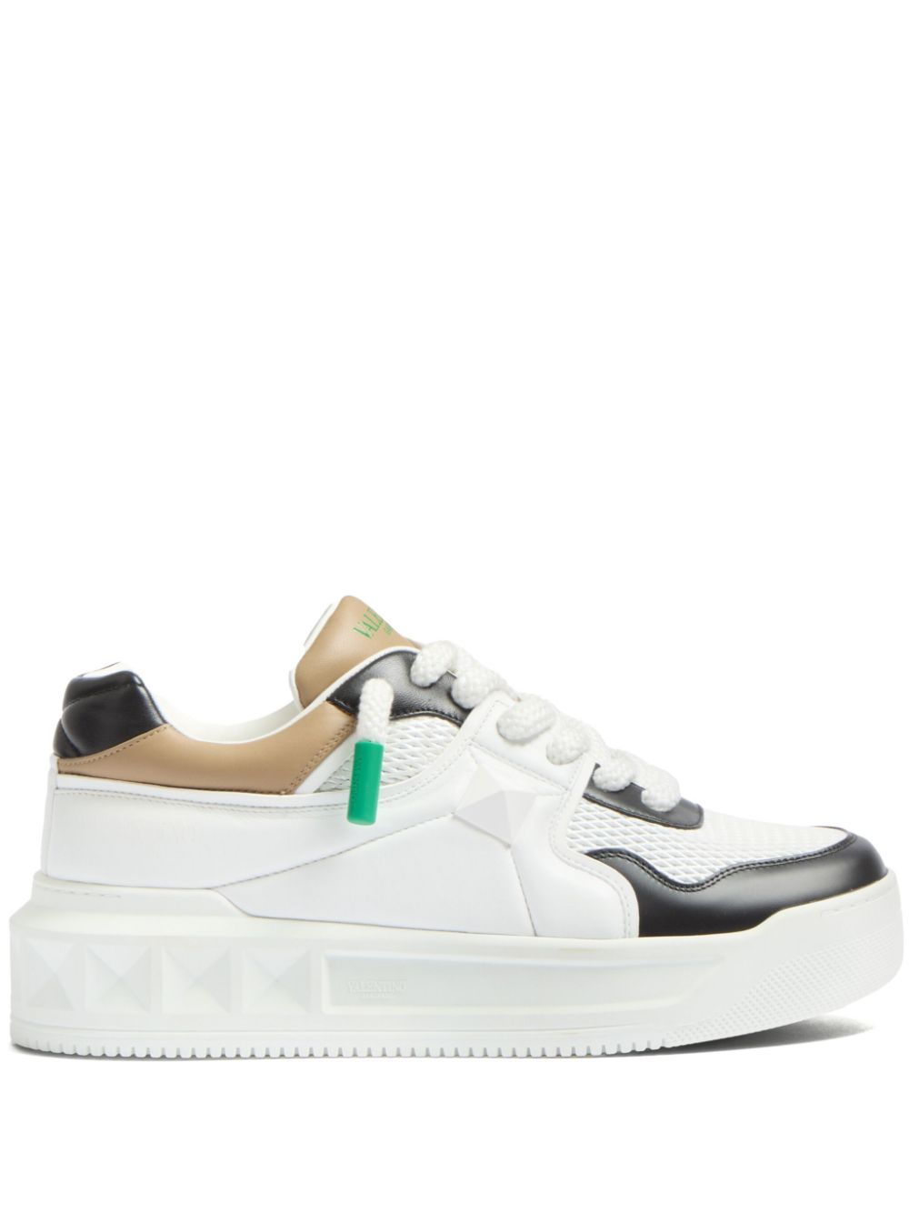 Valentino Stud Xl Low-top Sneakers With Contrasting Panels In White