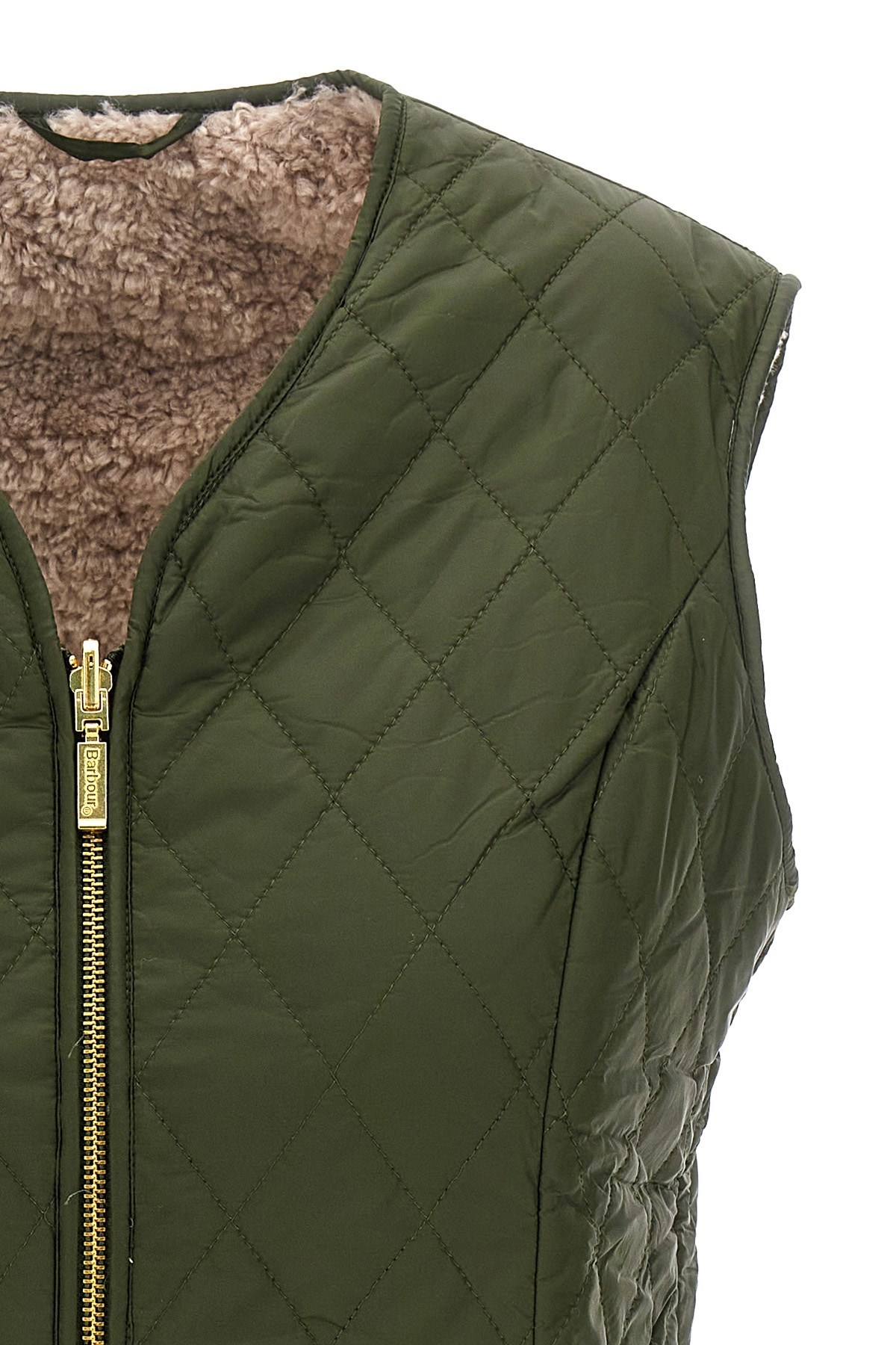Barbour Reversible Zipped Gilet In Green