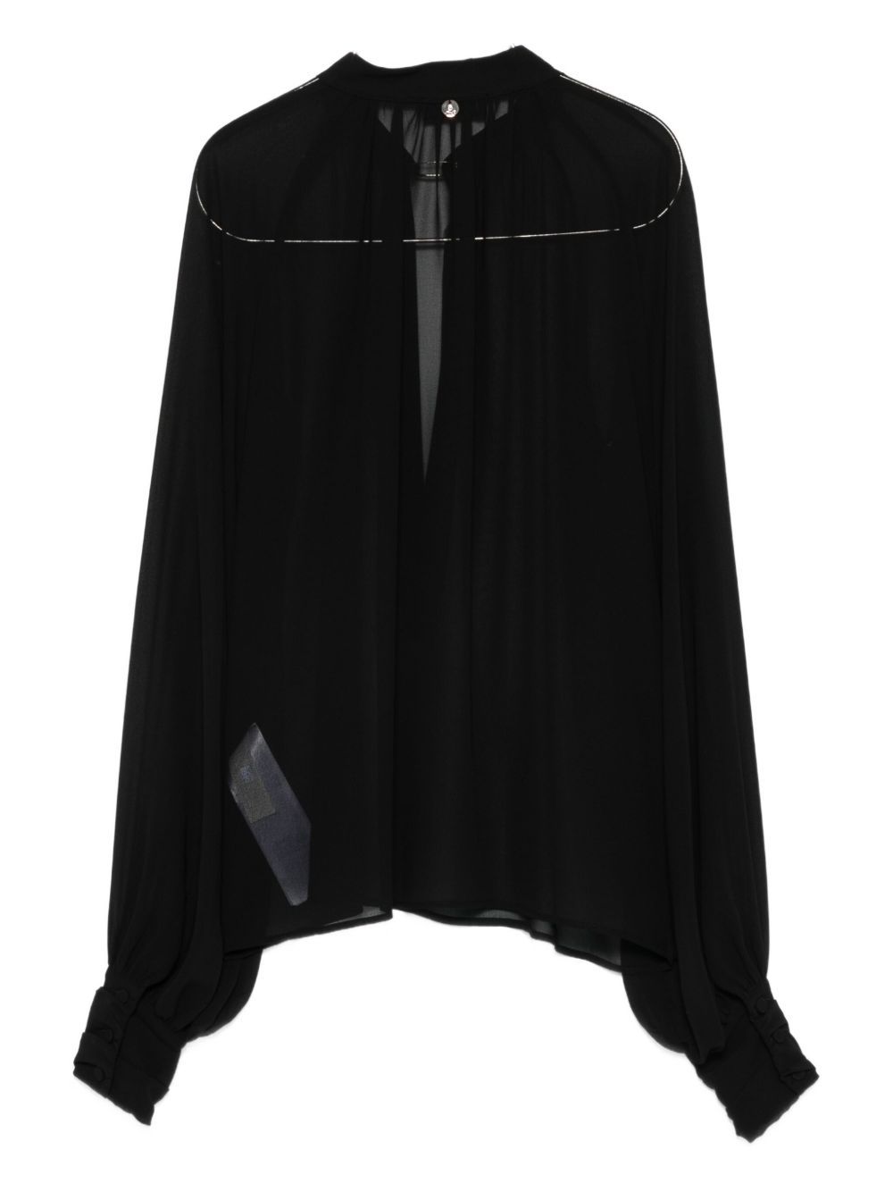 Liu •jo Flowing Black Blouse With Voluminous Sleeves In Black
