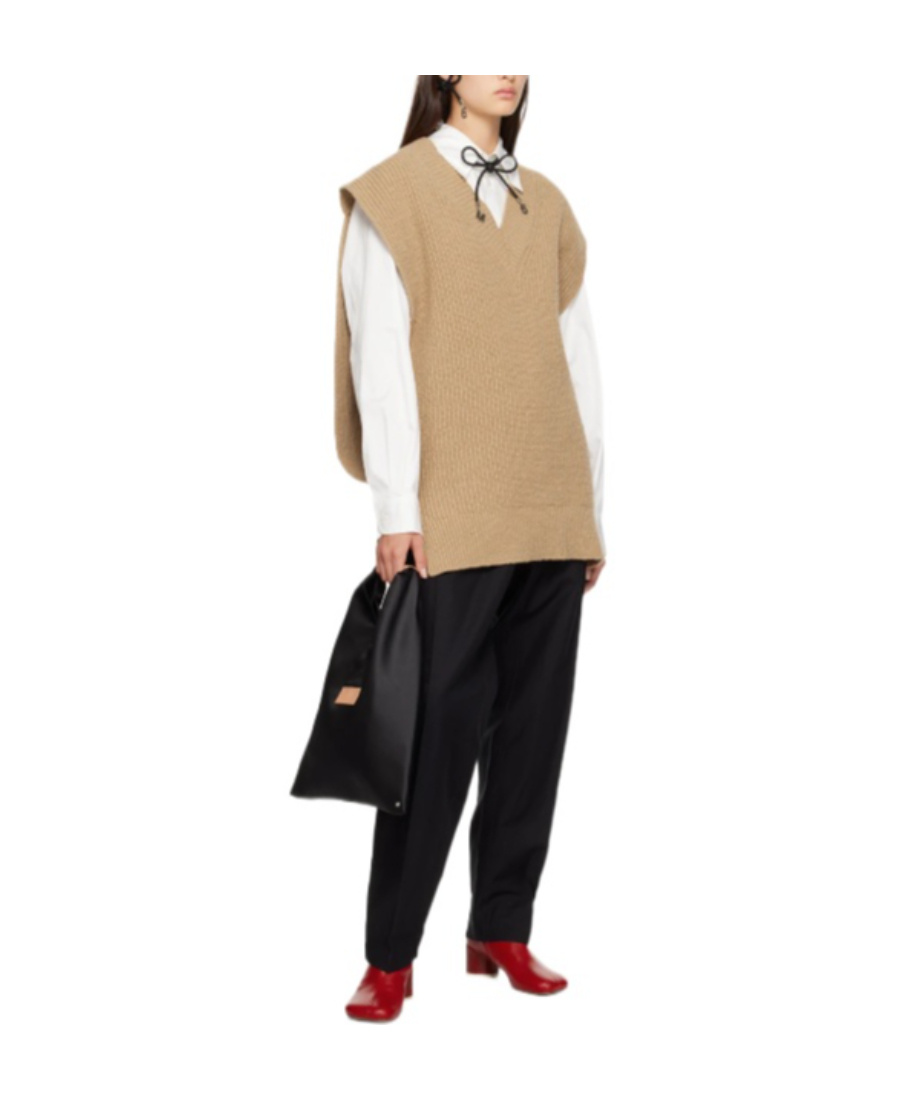 Mm6 Maison Margiela Lapel Long-sleeved Shirt In White