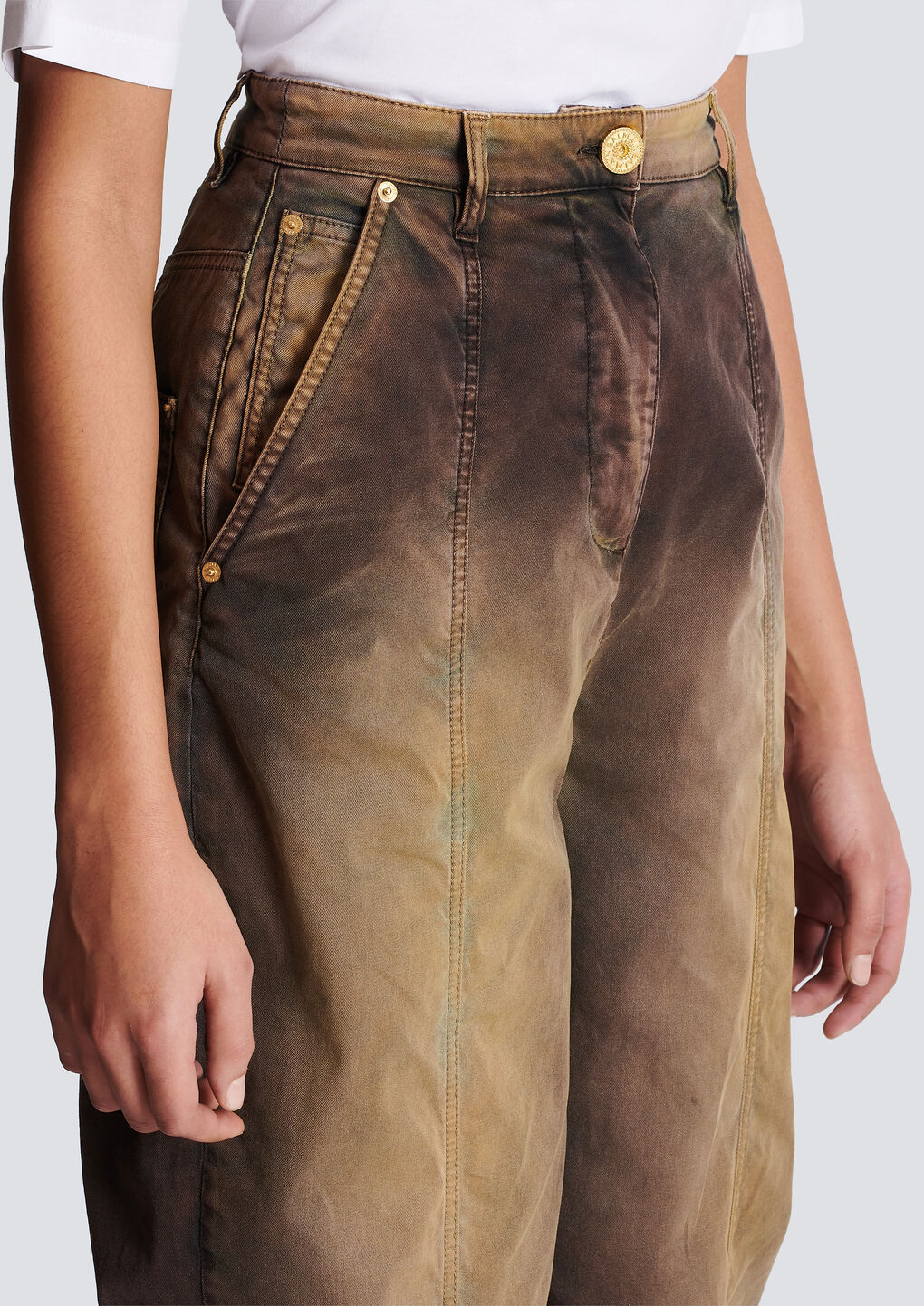Balmain Tie-dye Print Tapered Jeans In Multicolor