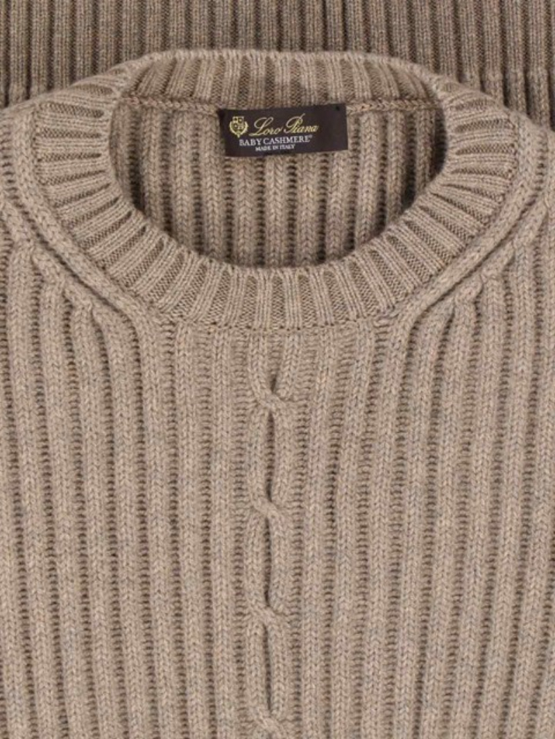 Loro Piana Plane Tree Knitted Cashmere Sweater In Brown