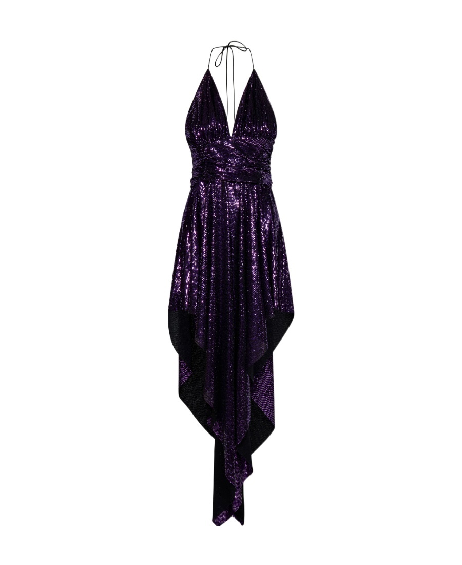Alexandre Vauthier Sequin-embellished Halterneck Backless Dress In Black