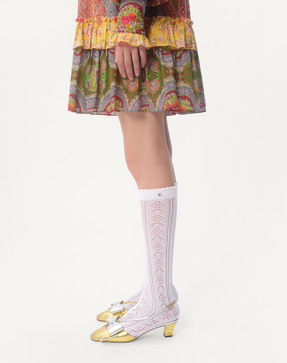 Valentino Kurzes Kleid Aus Voyage Imaginaire Kaschmir-musselin Frau Multicolor 44 In Brown