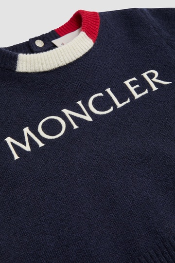 MONCLER MONCLER ENFANT LOGO EMBROIDERED CREWNECK JUMPER