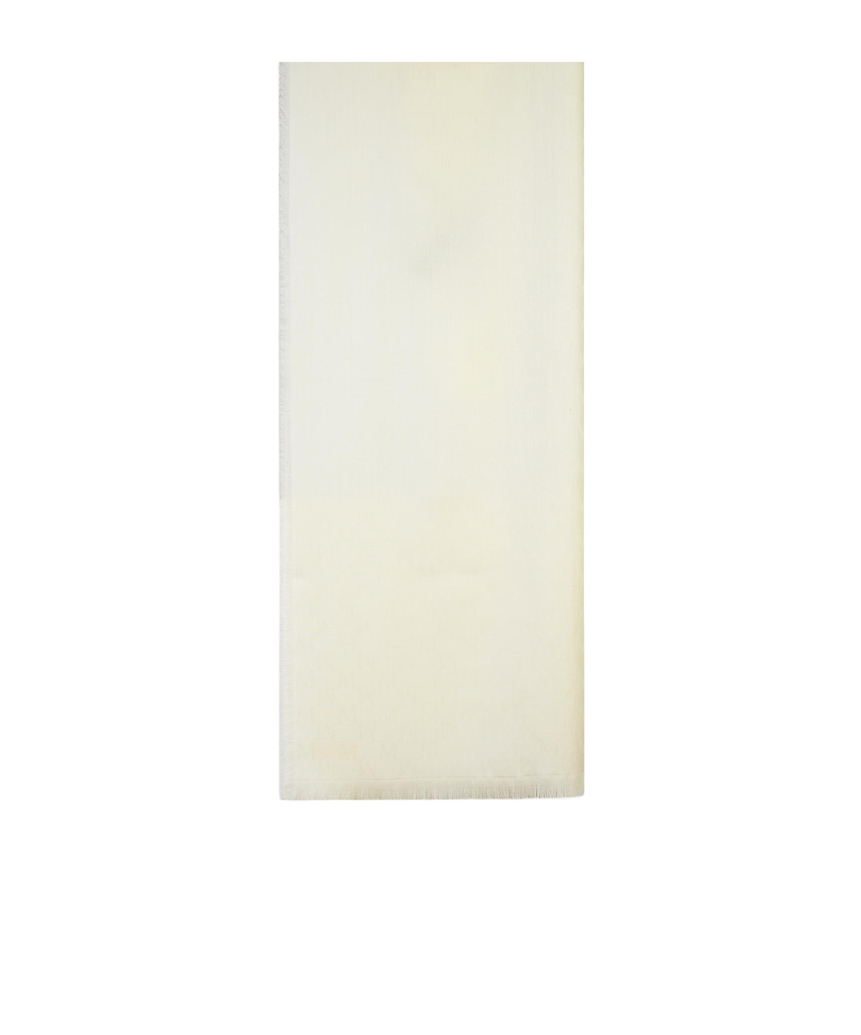 Max Mara Jacquard Wool Monogram Shawl In White