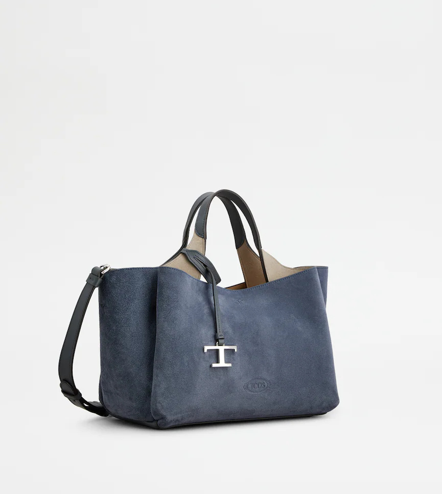 Tod's Mini Suede Leather Shoulder Bag In Gray