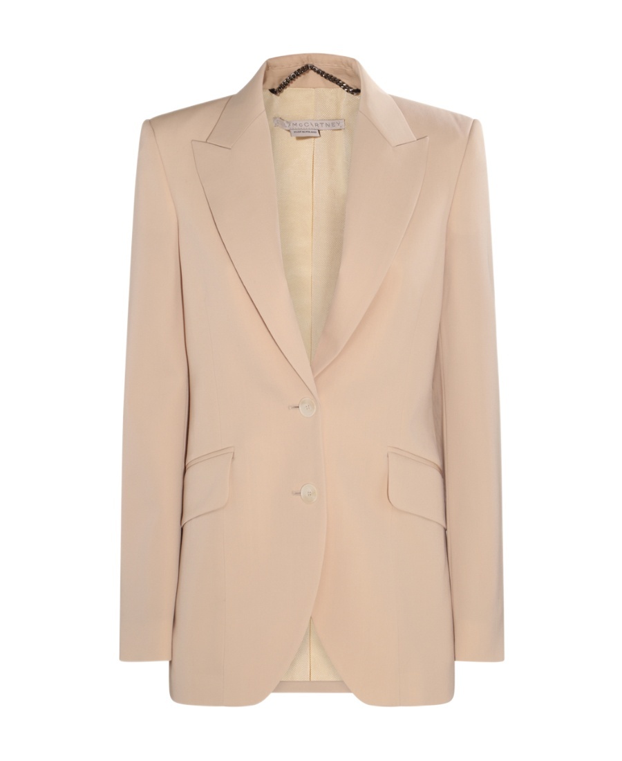 Stella Mccartney Oat Wool Blazer In Nude