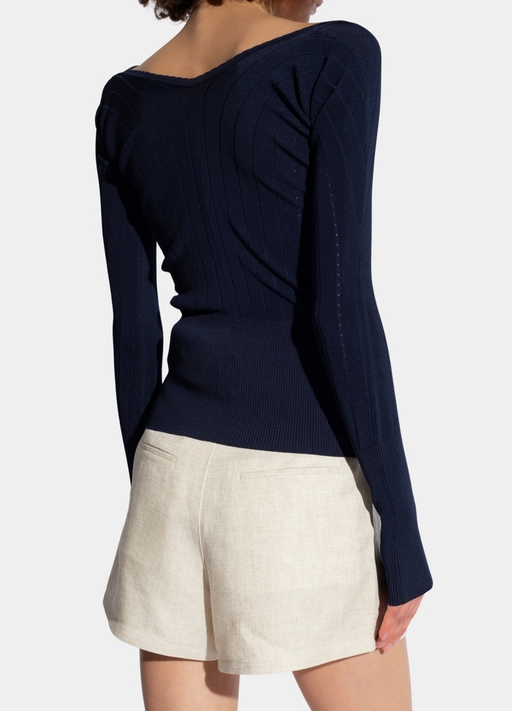 Jacquemus Long-sleeved Sweater In Black