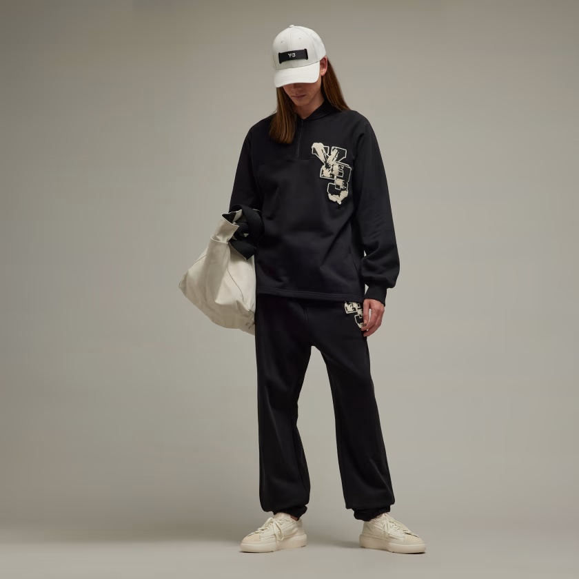 Y-3 Logo-patch Organic-cotton Sweatshirt In Black