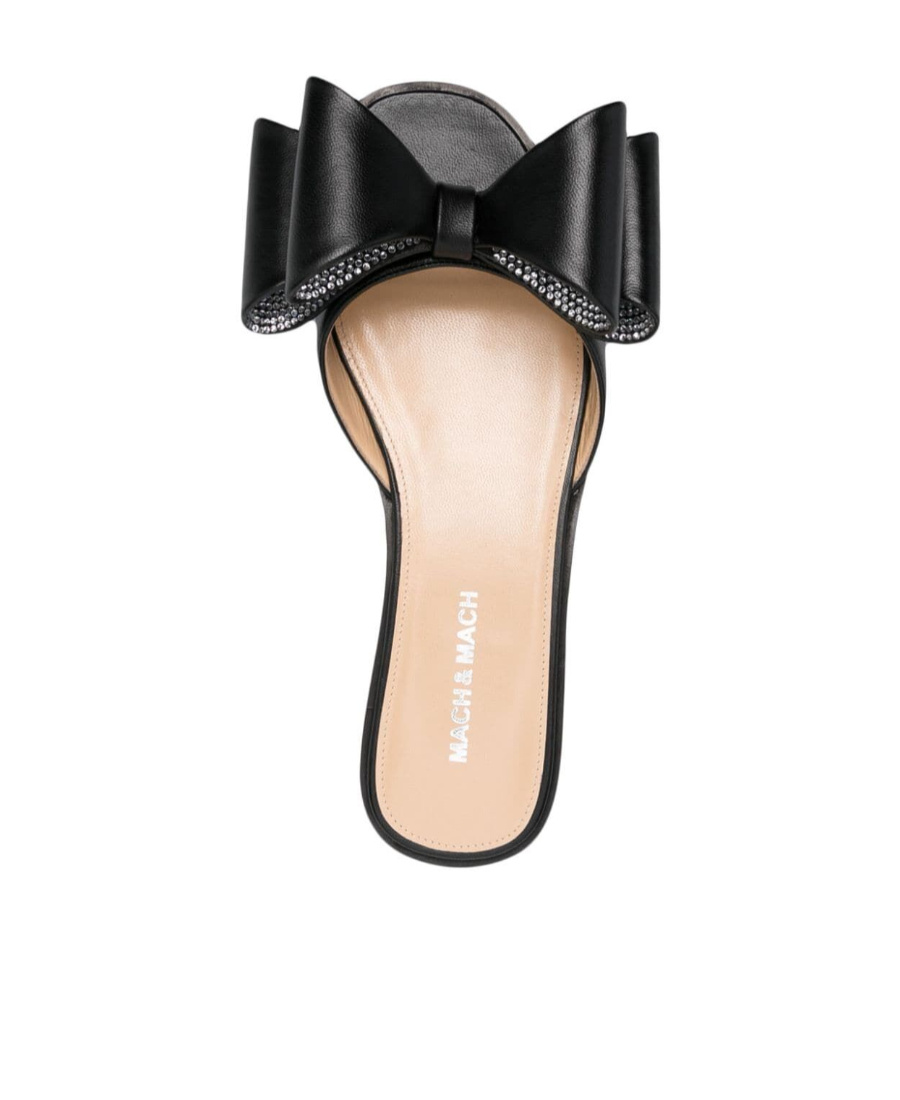 Mach&mach Bow-detail Leather Sandals In Black
