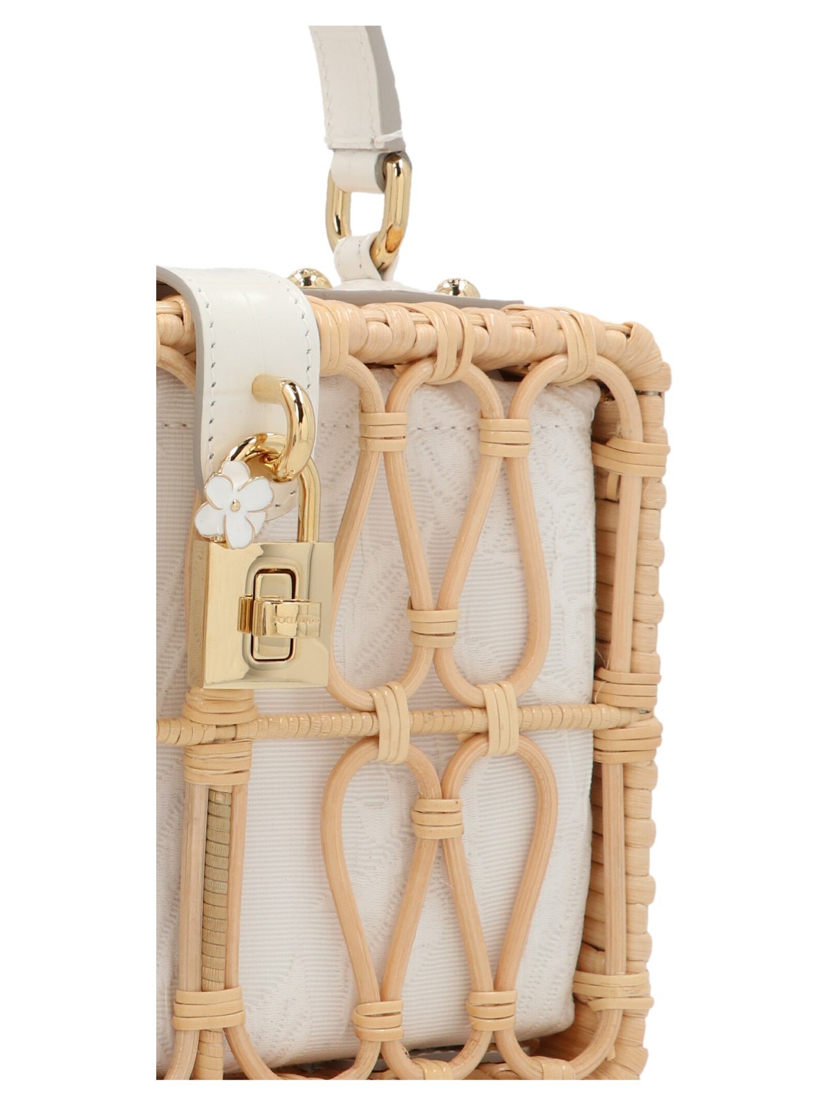 Dolce & Gabbana Dolce Gabbana Dolce Box Wicker Buckled Tote Bag In Brown