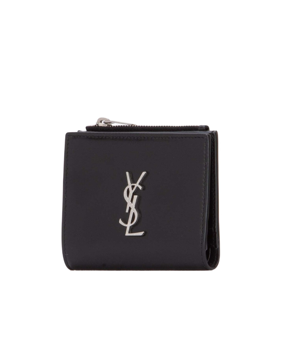 Saint Laurent Cassandre East/west Wallet In Black