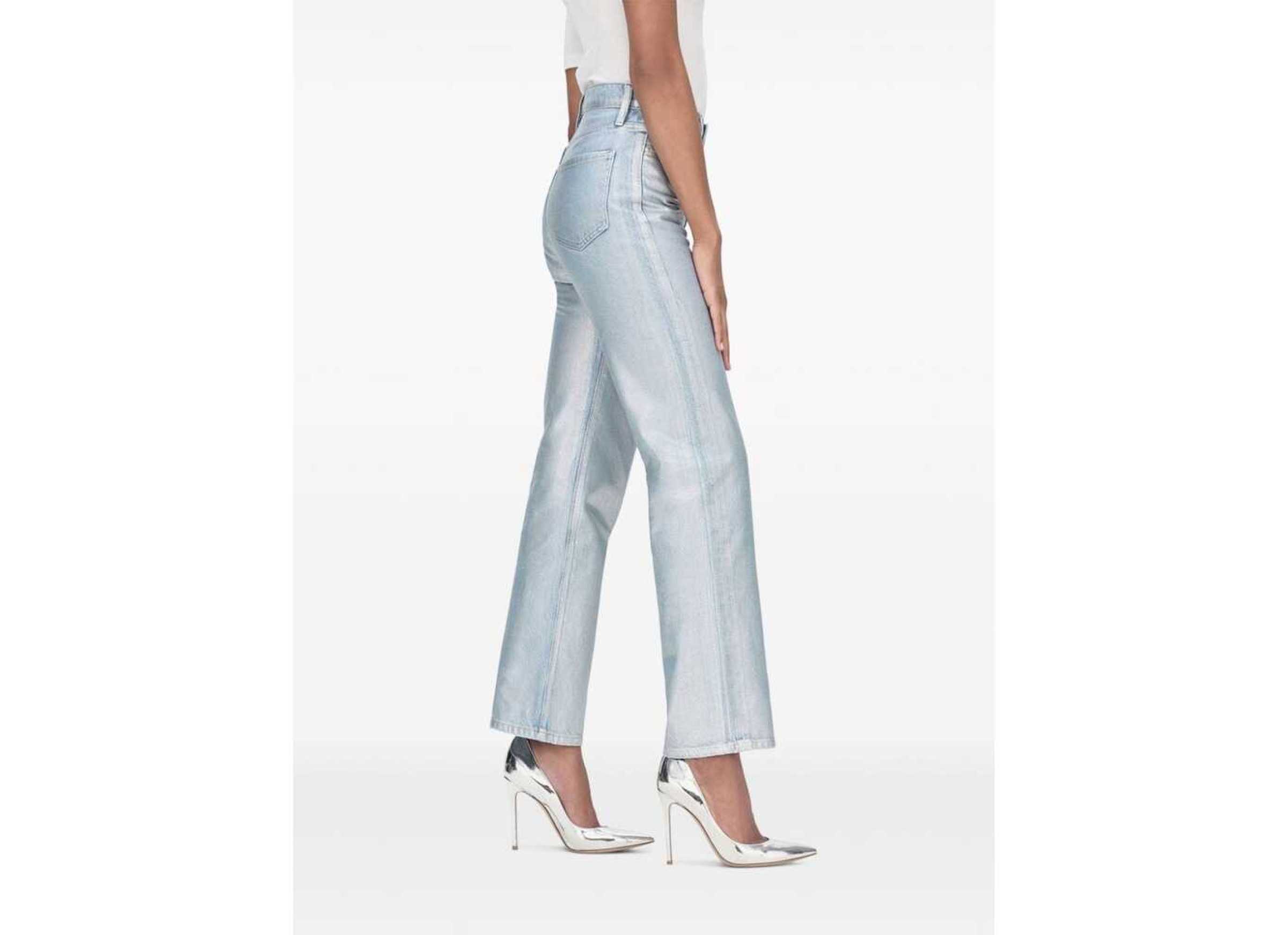 Frame Le Jane Crop High Rise Jeans In White