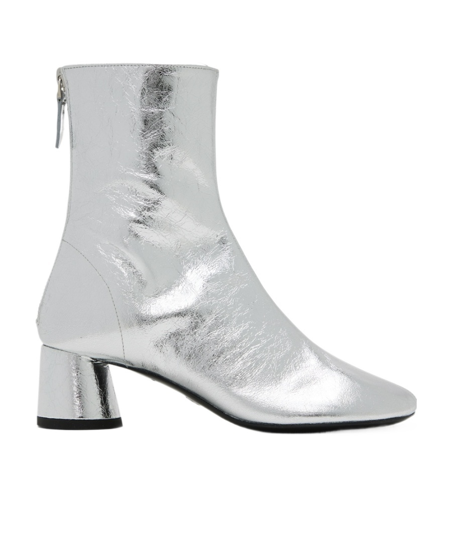 Shop Proenza Schouler Stitching Design High-heeled Short Boots In White