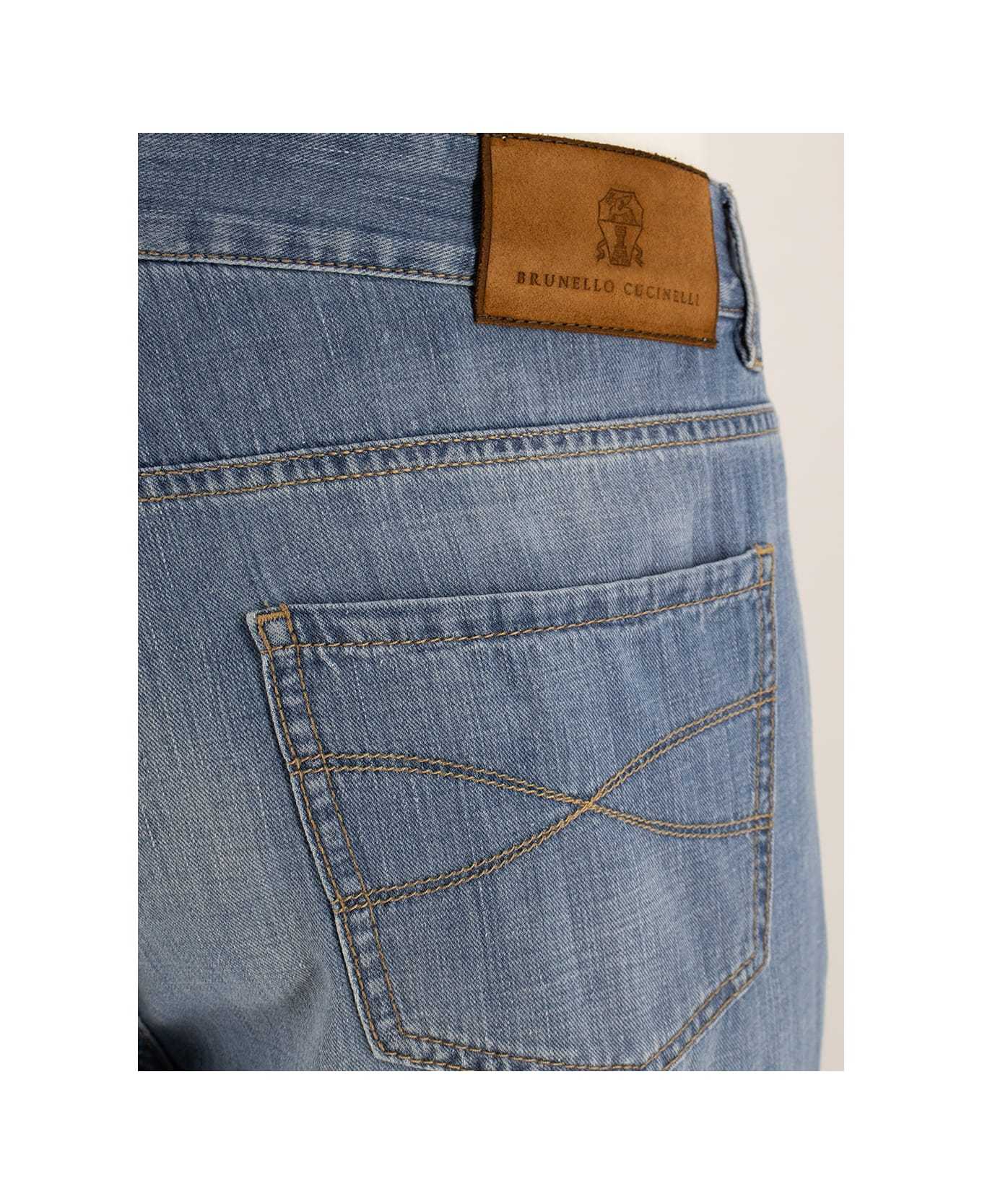 Brunello Cucinelli Five-pocket Denim Trousers In Blue
