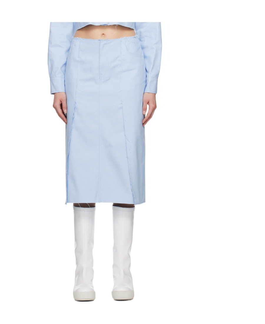 RAF SIMONS HIGH-WAISTED DENIM MIDI SKIRT