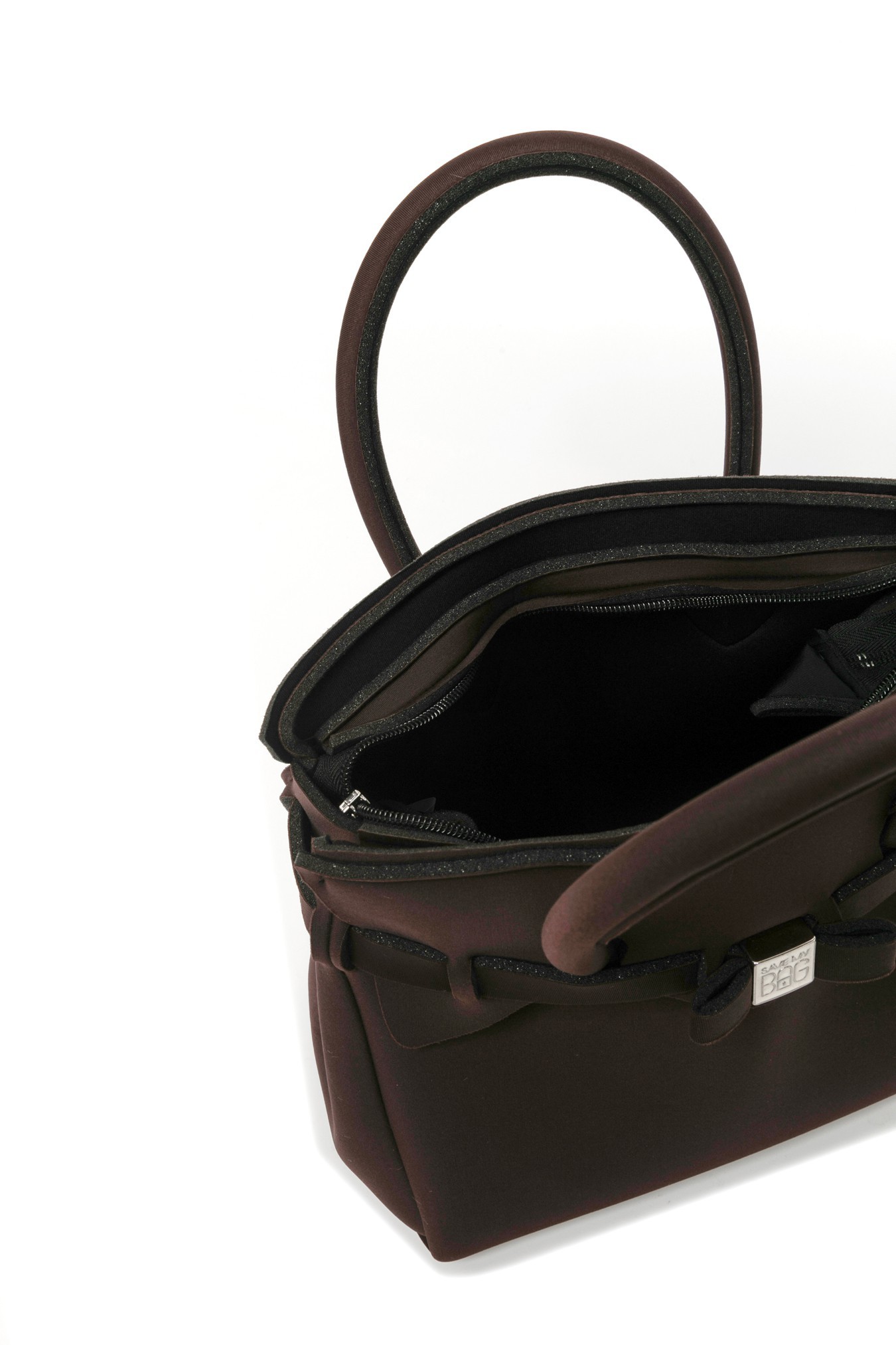 Save My Bag Logo Handbag In Black
