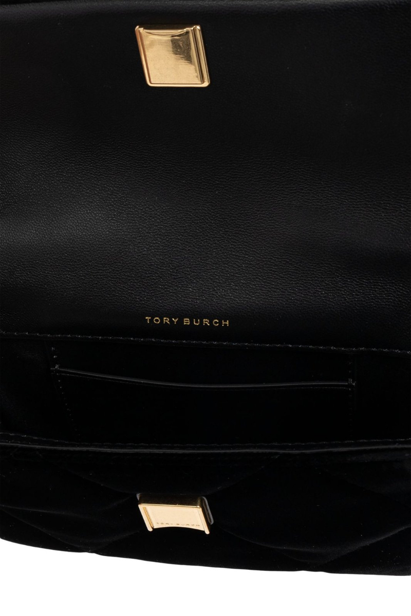 Tory Burch Mini Kira Logo Plaque Crossbody Bag In Black