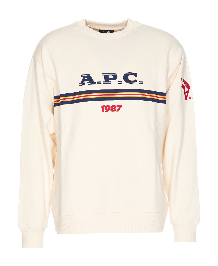 Apc Adam Logo-print Cotton Sweatshirt In White