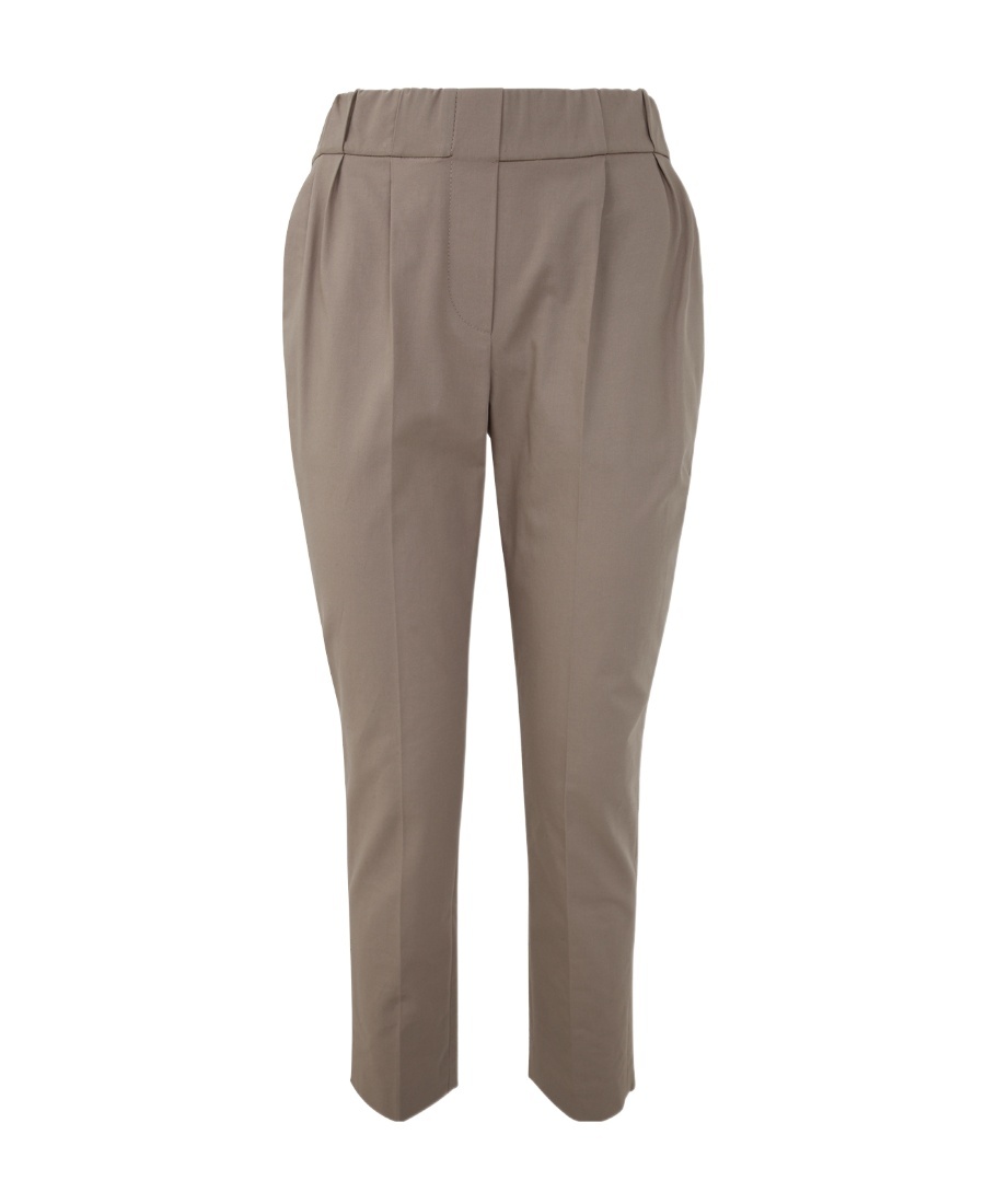 Brunello Cucinelli Cropped Tapered Trousers In Gray
