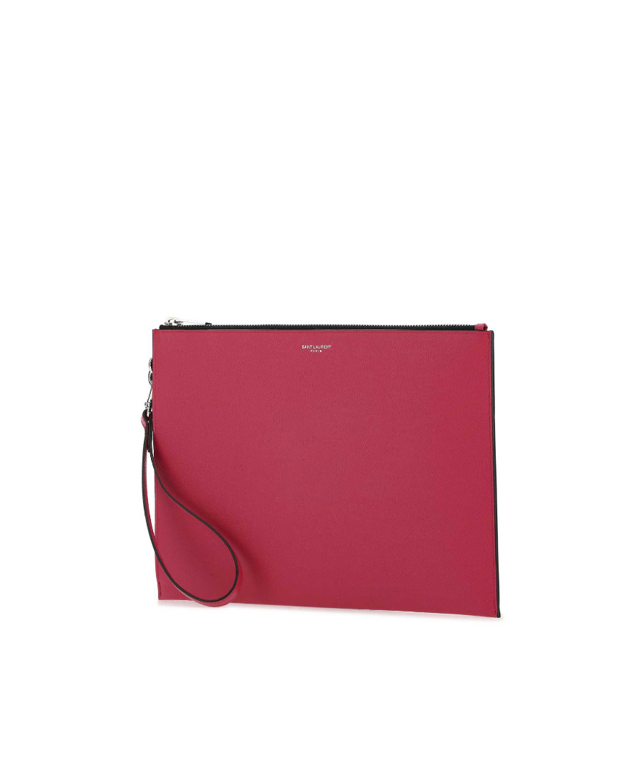 Saint Laurent Zipped Tablet Holder In Pink