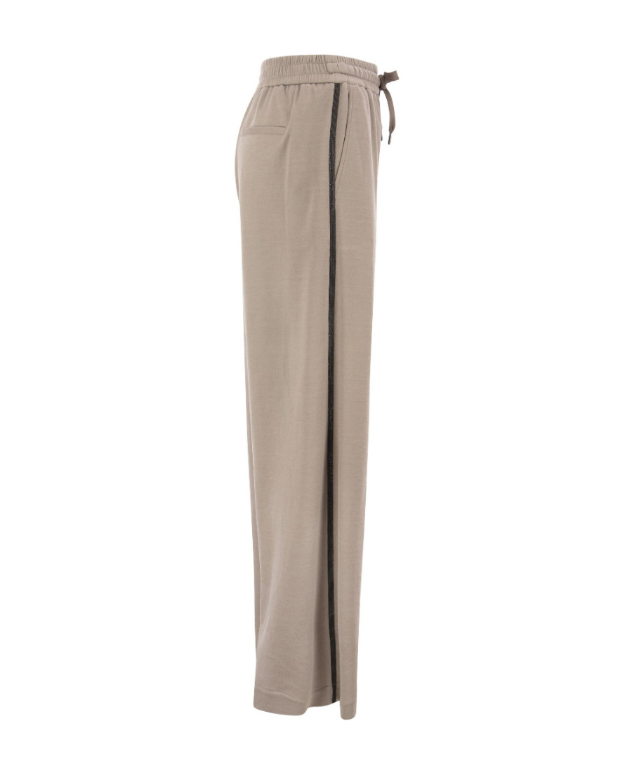 Brunello Cucinelli Wide-leg Sweatpants In Nude