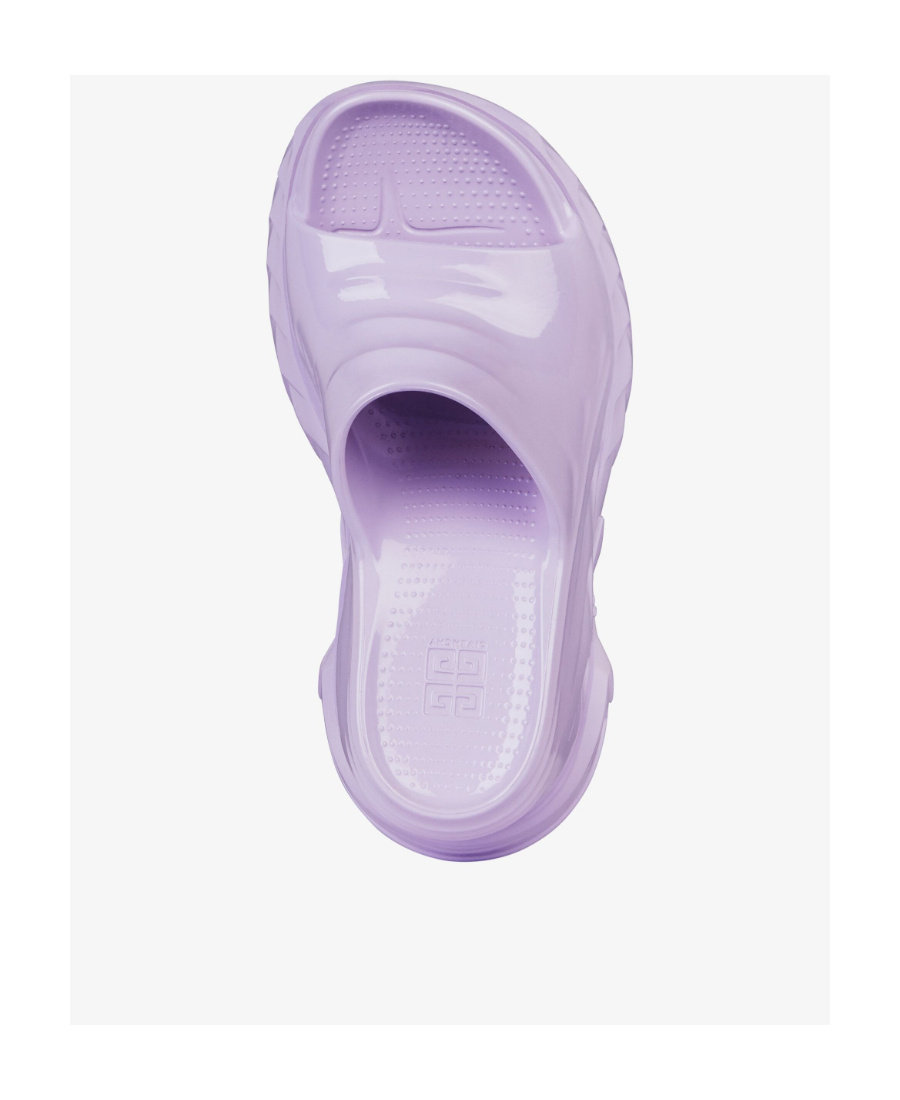 Givenchy Logo Round Head Slope Heel Sandals In Lilac