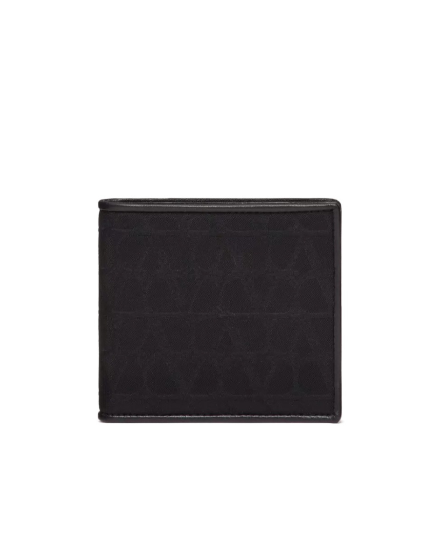 Valentino Toile Iconographe Bi-fold Wallet In Black