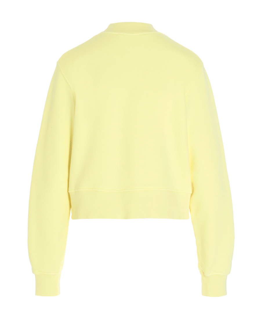 Palm Angels Teddy-print Crew-neck Sweatshirt In Yellow