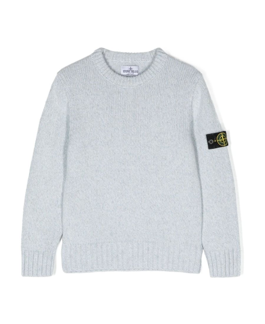 STONE ISLAND COMPASS-BADGE MARL-KNIT JUMPER