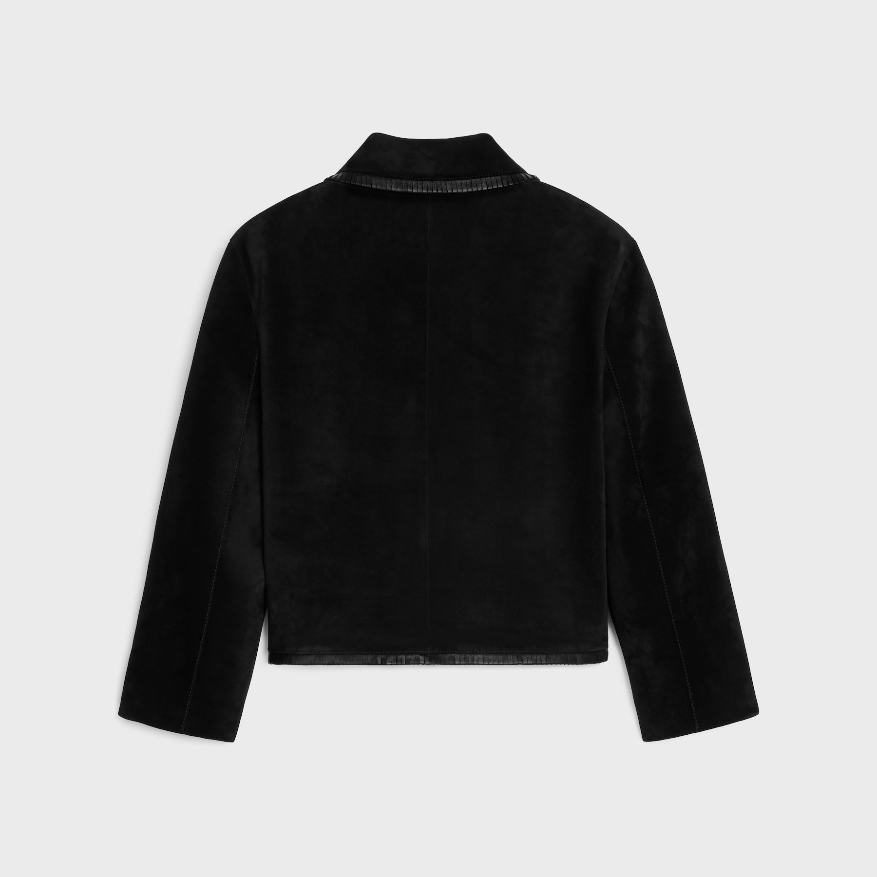 Celine Straight Blouson Jacket In Suede In Black