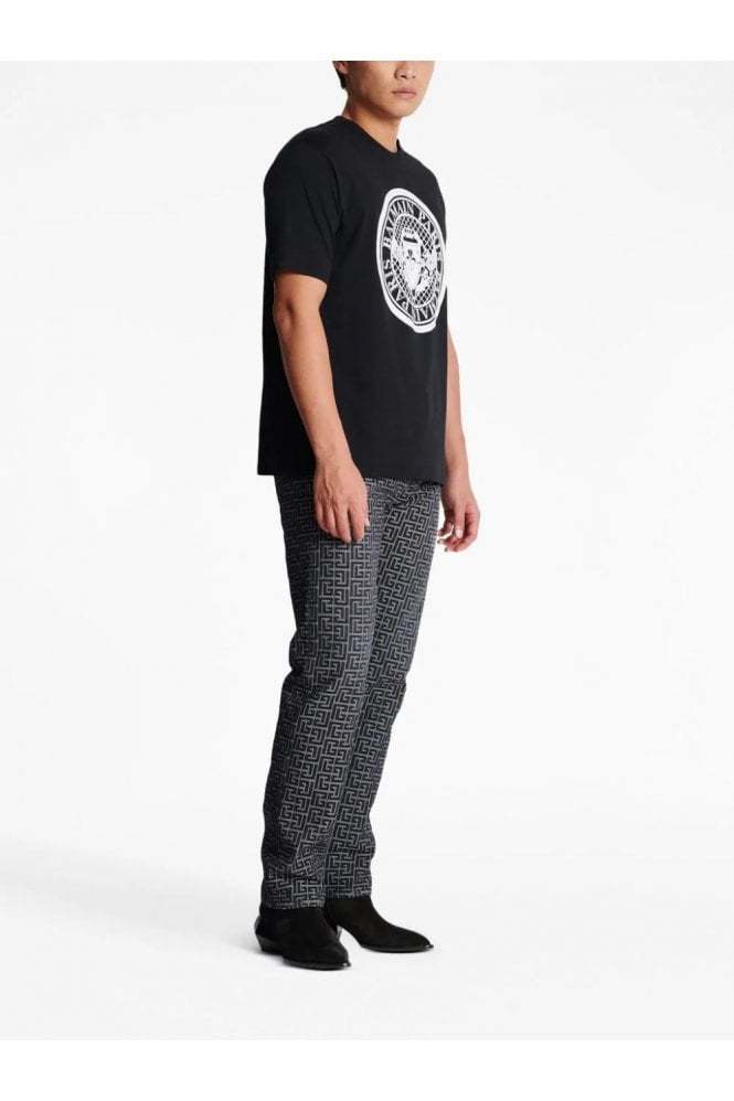 Shop Balmain Coin T-shirt In Black