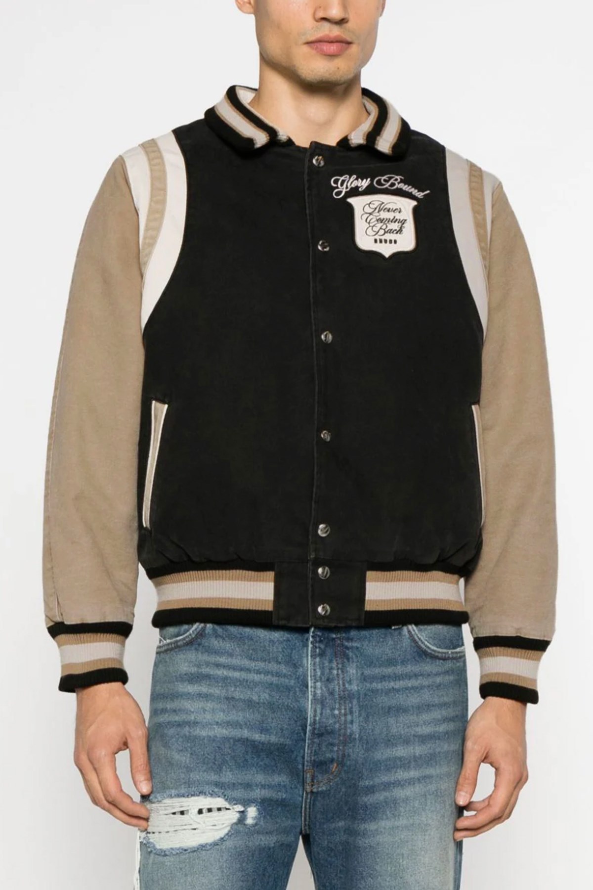Rhude Logo-embroidered Canvas Bomber Jacket In Black