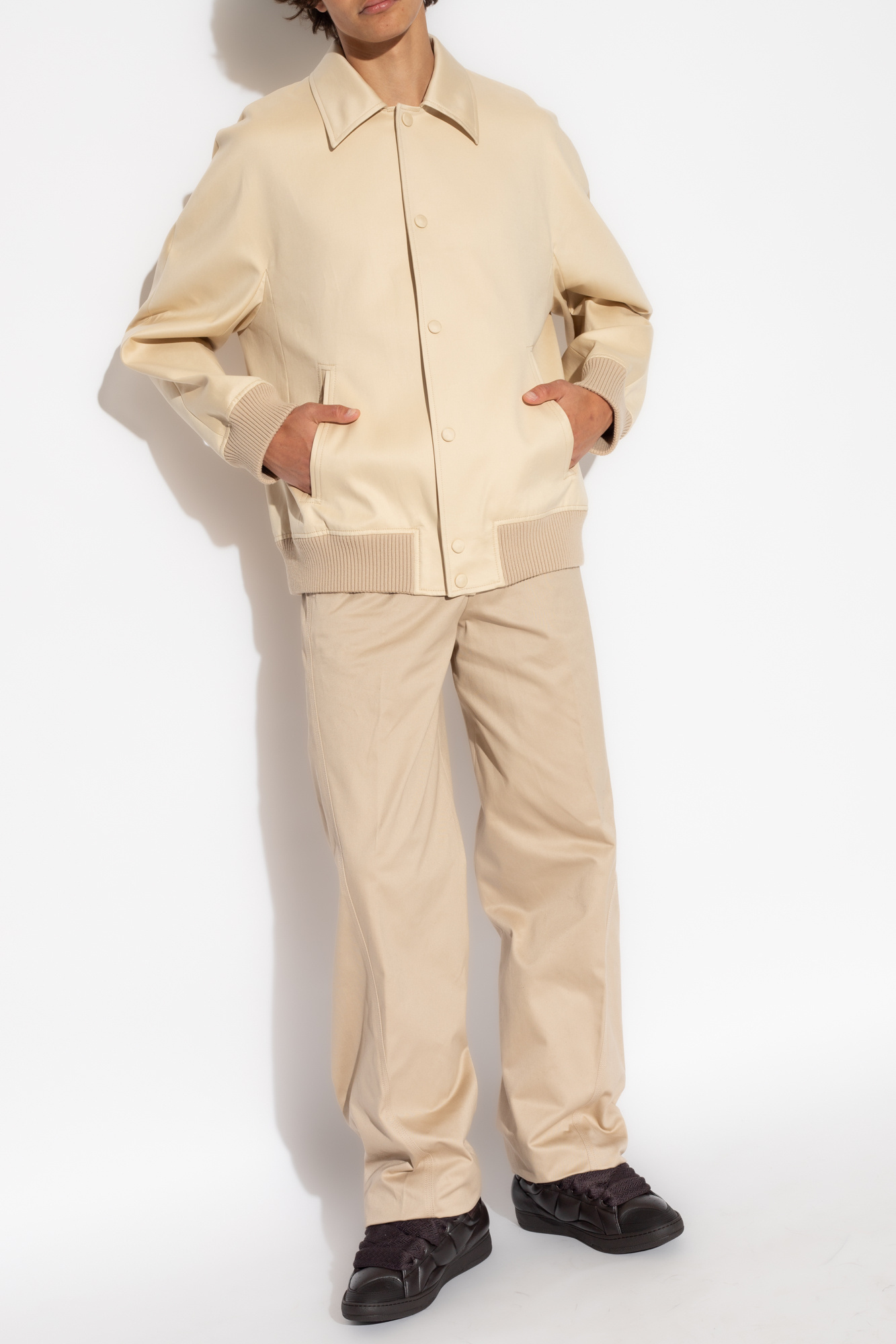 Lanvin Buttoned Jacket In Nude