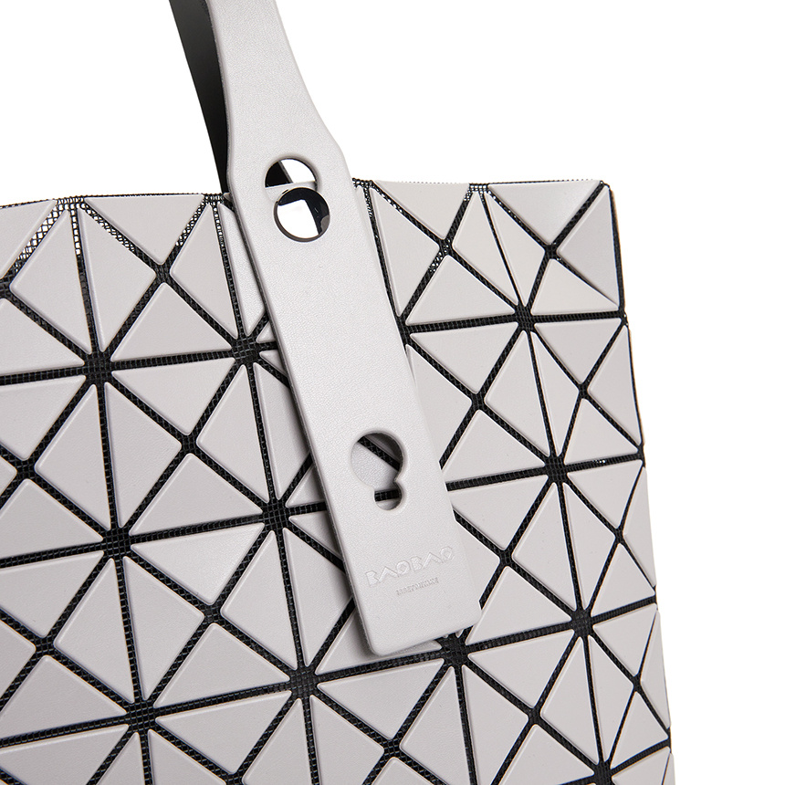 Issey Miyake Prism Matt Geometric Pattern Handbag In Gray