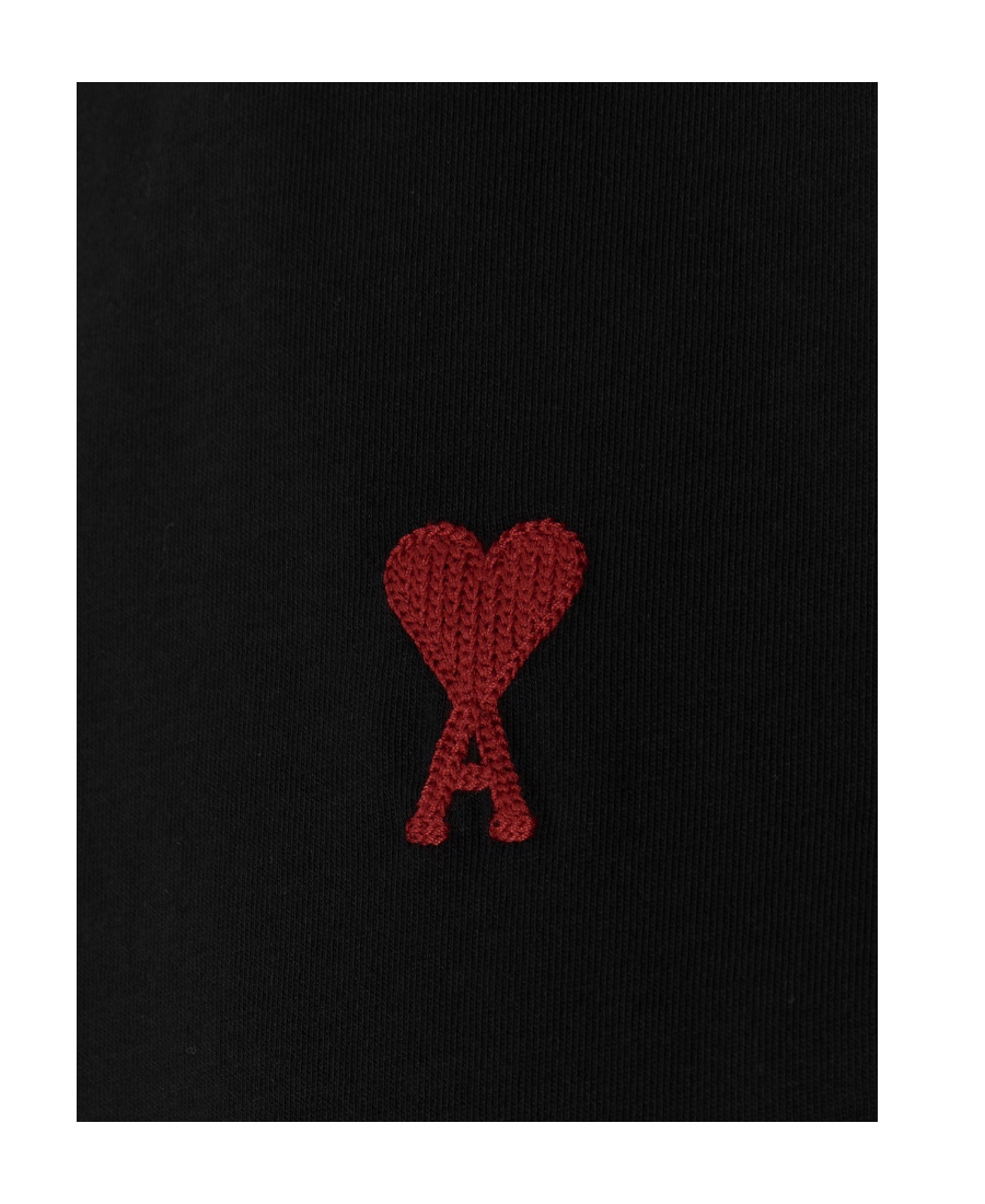 Ami Alexandre Mattiussi Ami Paris Ami De Coeur T-shirt In Organic Cotton In Black