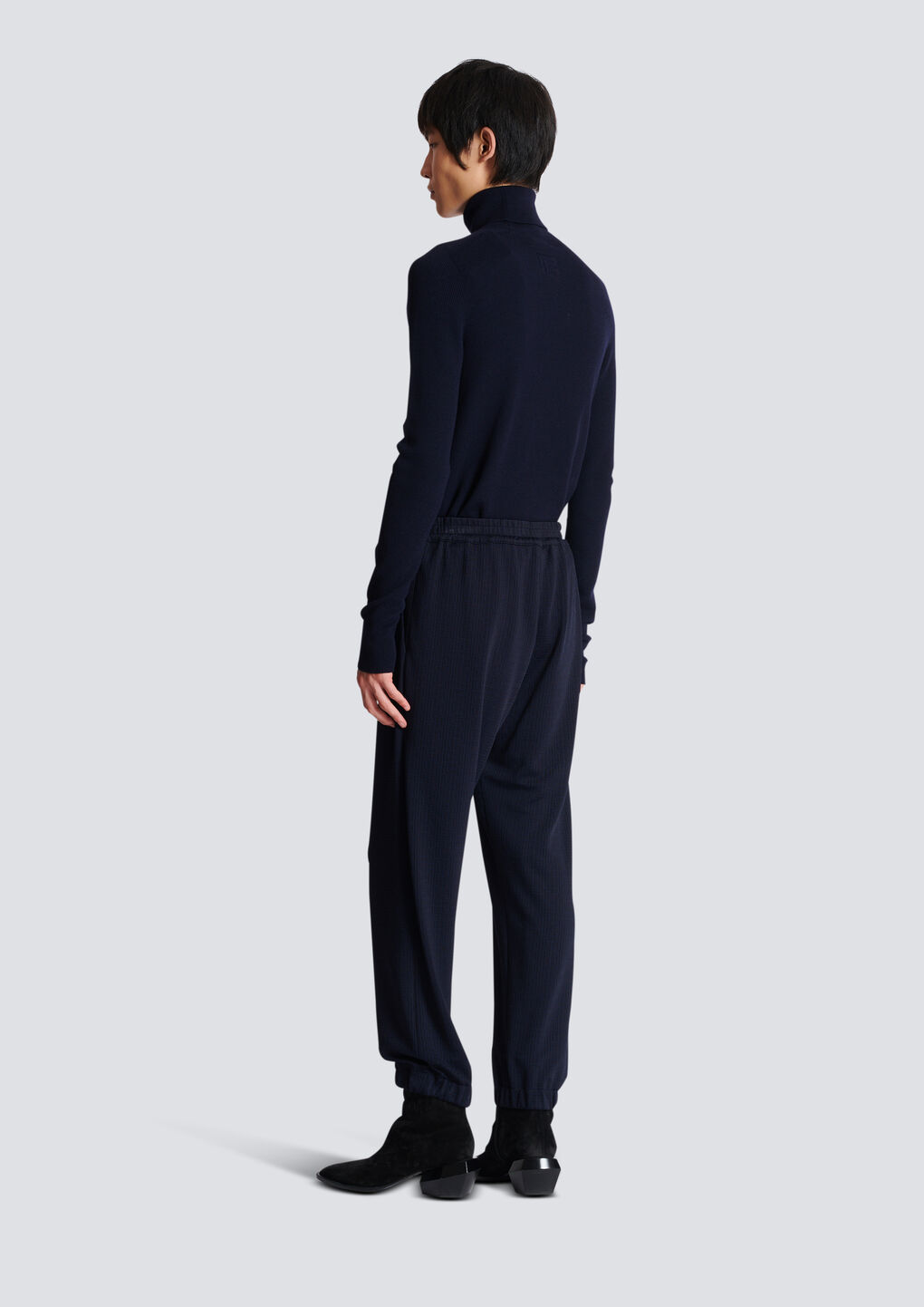 Balmain Monogram-pattern Elasticated-waistband Track Pants In Black