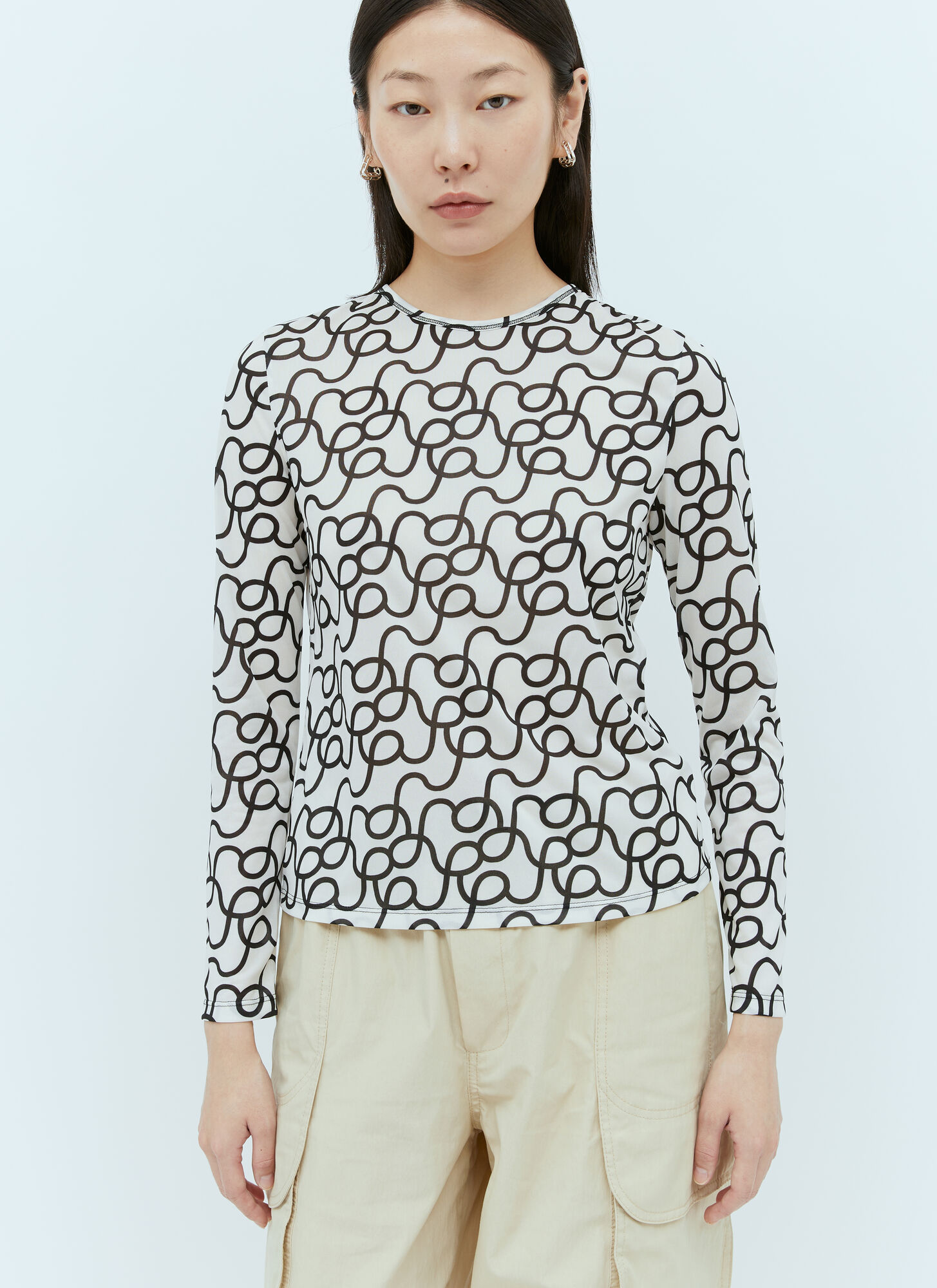 Rejina Pyo Pattern Printed Long-sleeved T-shirt In White