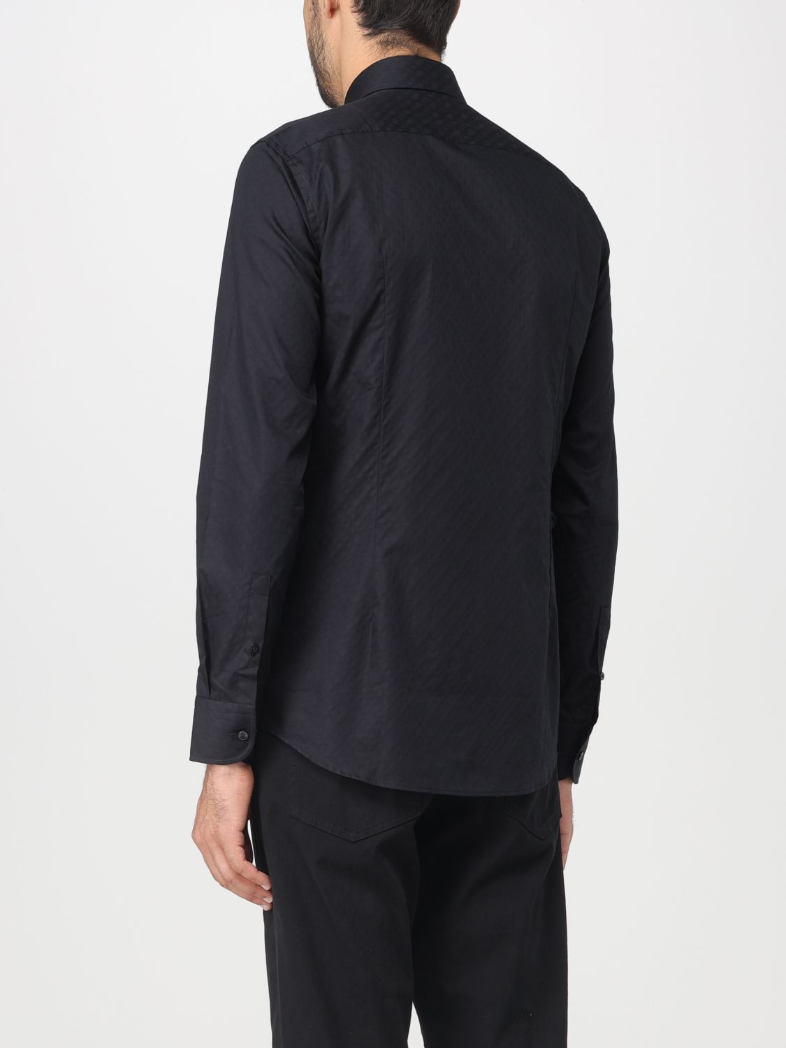 Hugo Boss Slim-fit Shirt In Performance-stretch Cotton-blend Jersey In Black