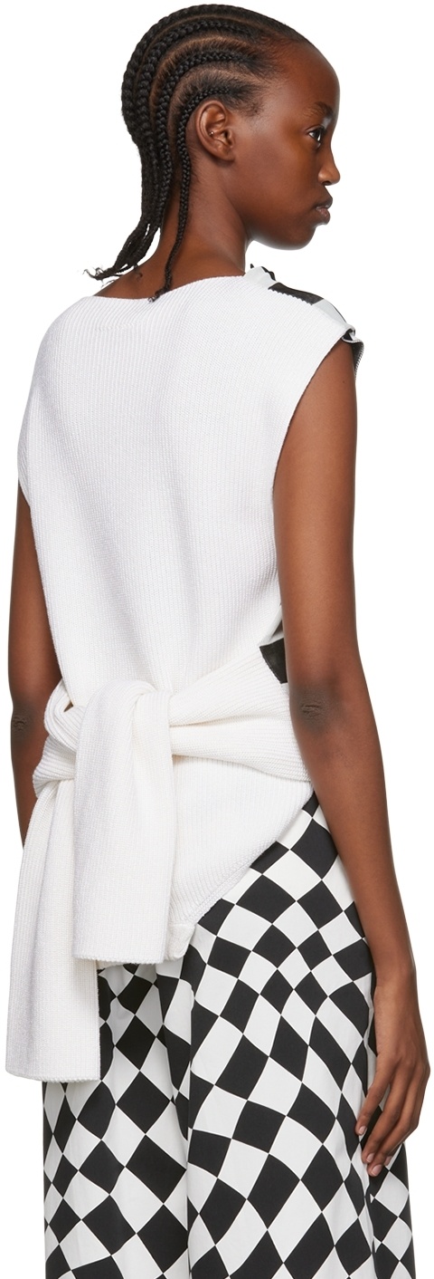 Mm6 Maison Margiela Logo-spliced Sleeveless Knit Pullover In Multicolor
