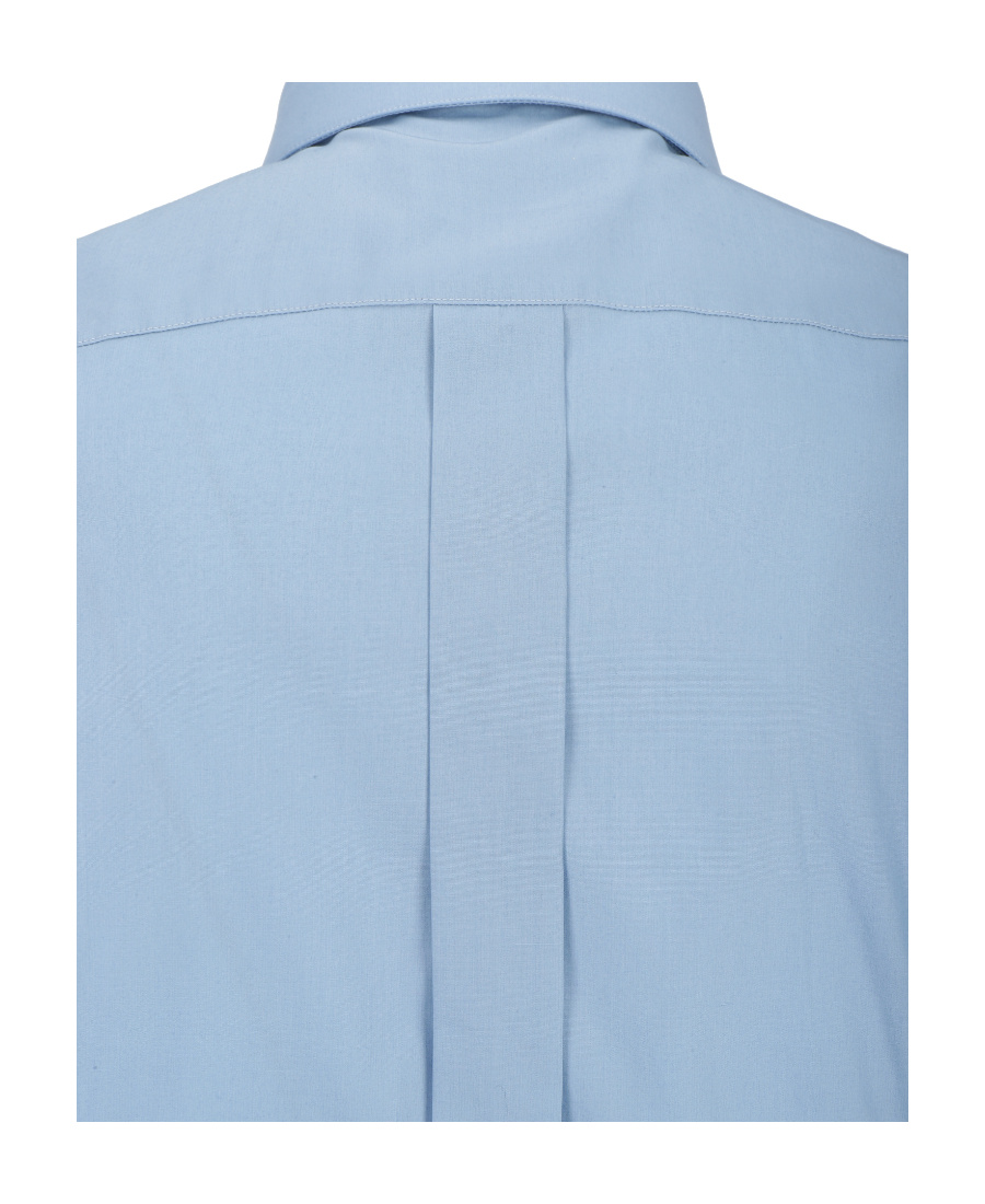 Dolce & Gabbana Long-sleeved Stretch Cotton Shirt In Blue
