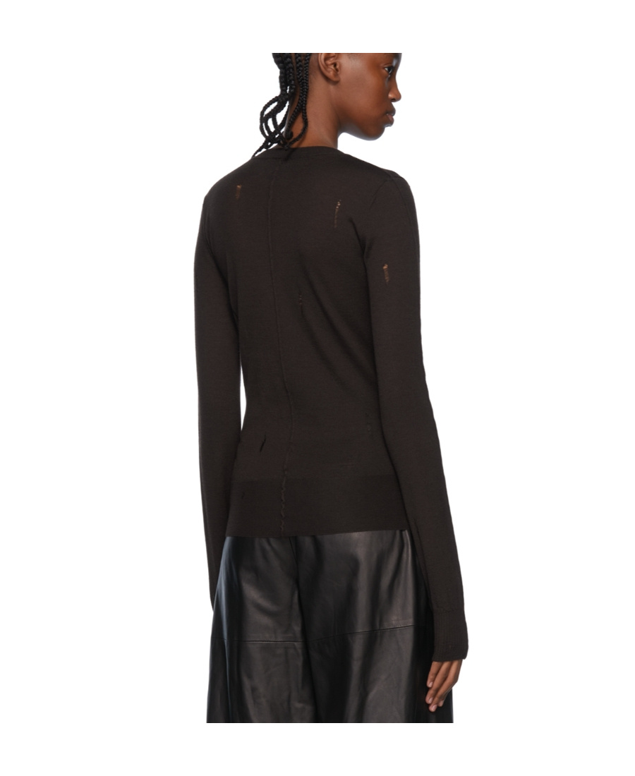 Amiri Brown Cashmere Sweater In Black