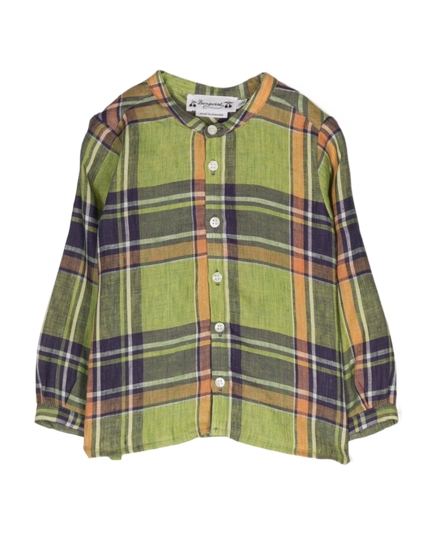 Bonpoint Plaid Waist Shirt In Green
