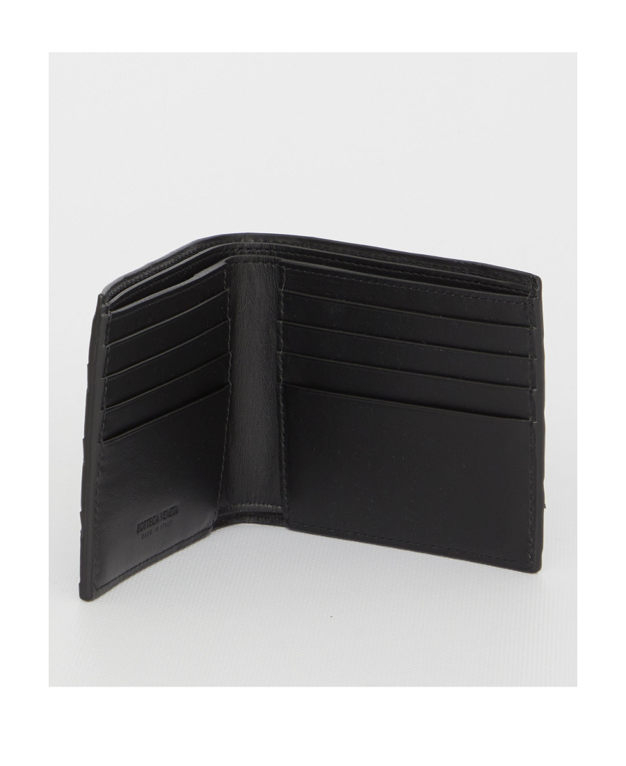 Bottega Veneta Intrecciato Bi-fold Leather Wallet In Black